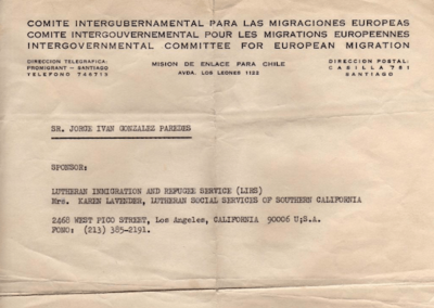 Certificado que señala a organismo internacional como espónsor de Jorge González Paredes