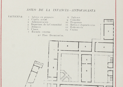 Álbum y plano que datan el uso del Sitio como un Asilo de Infancia de Antofagasta