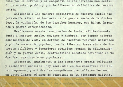 Declaración de Taller Encuentro en conmemoración del Día Internacional de la Mujer