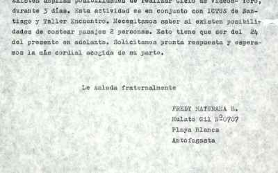 Carta dirigida a la presidenta de la Comisión de Derechos Humanos de Tocopilla