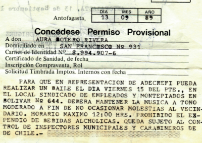 Permiso municipal para realización de actividad de Taller Encuentro
