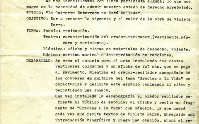 Documento descriptivo de actividad de homenaje a Violeta Parra
