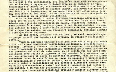 Carta de Taller Encuentro dirigida a CODEPU Juvenil