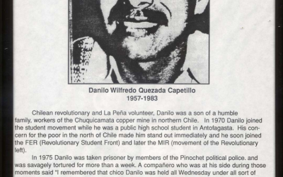 Relato biográfico sobre Danilo Quezada escrito en inglés