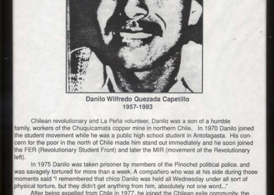 Relato biográfico sobre Danilo Quezada escrito en inglés