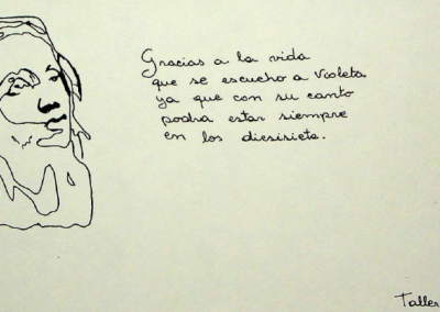 Tarjetas gráficas de Taller Encuentro alusivas a referentes culturales