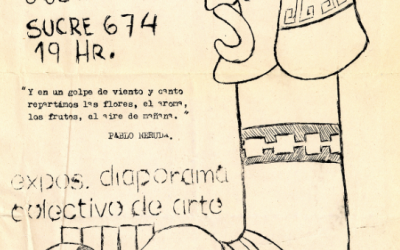 Afiche de exposición de arpilleras