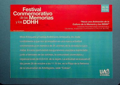 Festival conmemorativo de las memorias y los DDHH