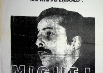 Afiche promocional de presentación del ibro «Miguel Enriquez con Vista a la Esperanza»