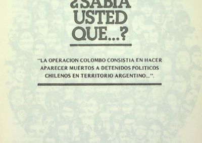 ¿Sabia usted que…? La operación Colombo consistia en hacer aparecer muertos a detenidos politicos chilenos en territorio Argentino