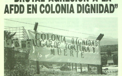 Boletin Informativo AFEP «Brutal agresion a la AFDD en colonia dignidad»